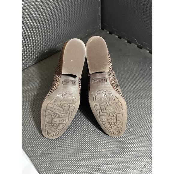 Kork-Ease Leyland Brown Leather Snakeskin Print Block Heel Ankle Boots 9M - Picture 5 of 7